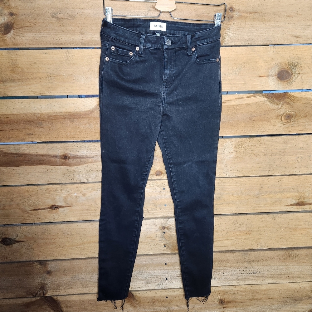 ❤️PISTOLA Audrey Mid Rise Skinny -Jet Black - Picture 3 of 9